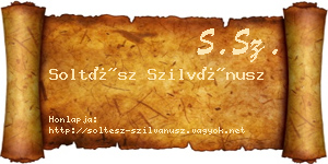 Soltész Szilvánusz névjegykártya